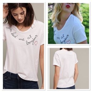 “You had me at Bonjour” tee